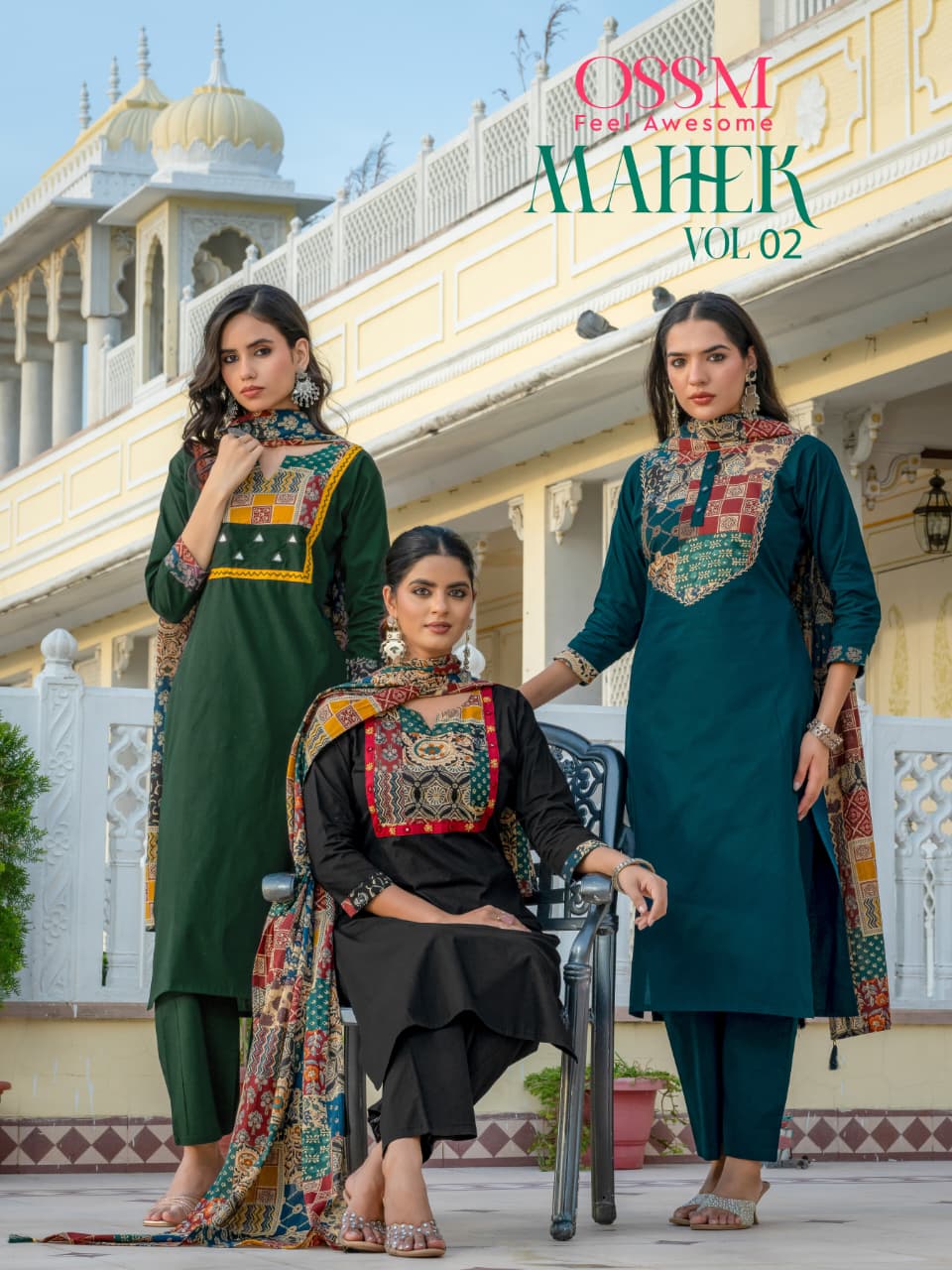 Ossm Mahek Dhabu Cotton Vol 2 Cotton Dhabu Kurti With Bottom Dupatta