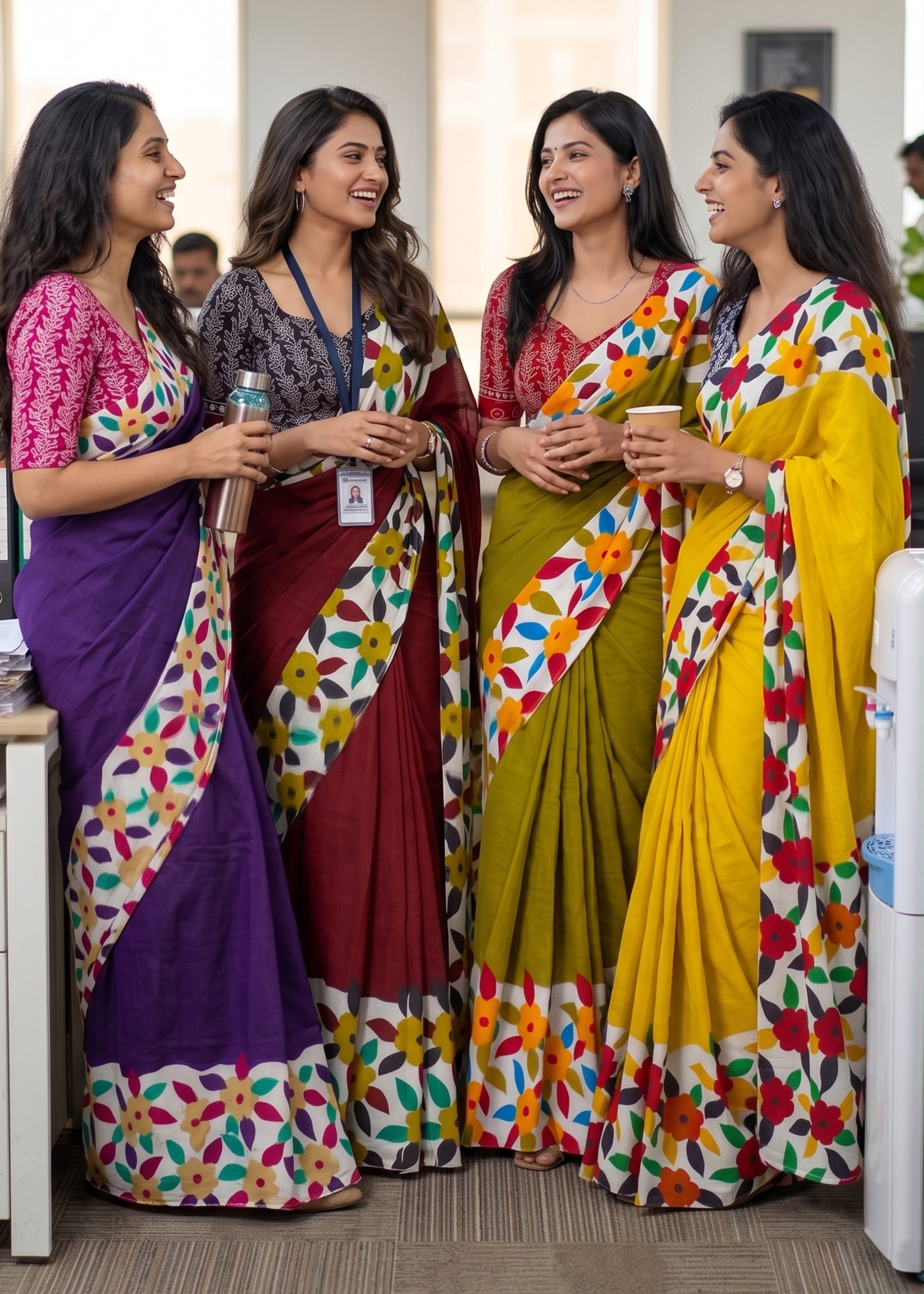 SM Yami 135 Mal Cotton Floral Printed Saree