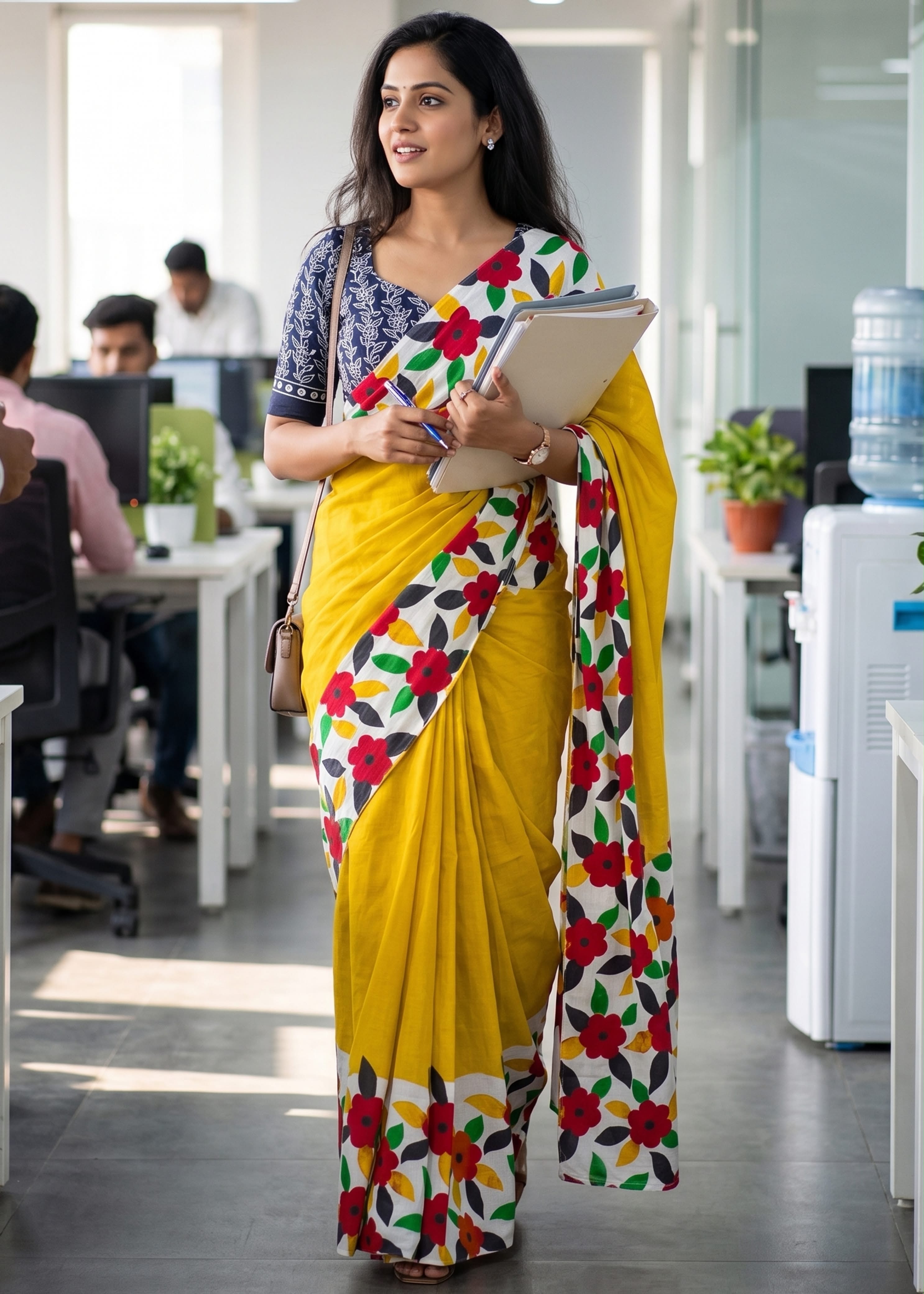 SM Yami 135 Mal Cotton Floral Printed Saree