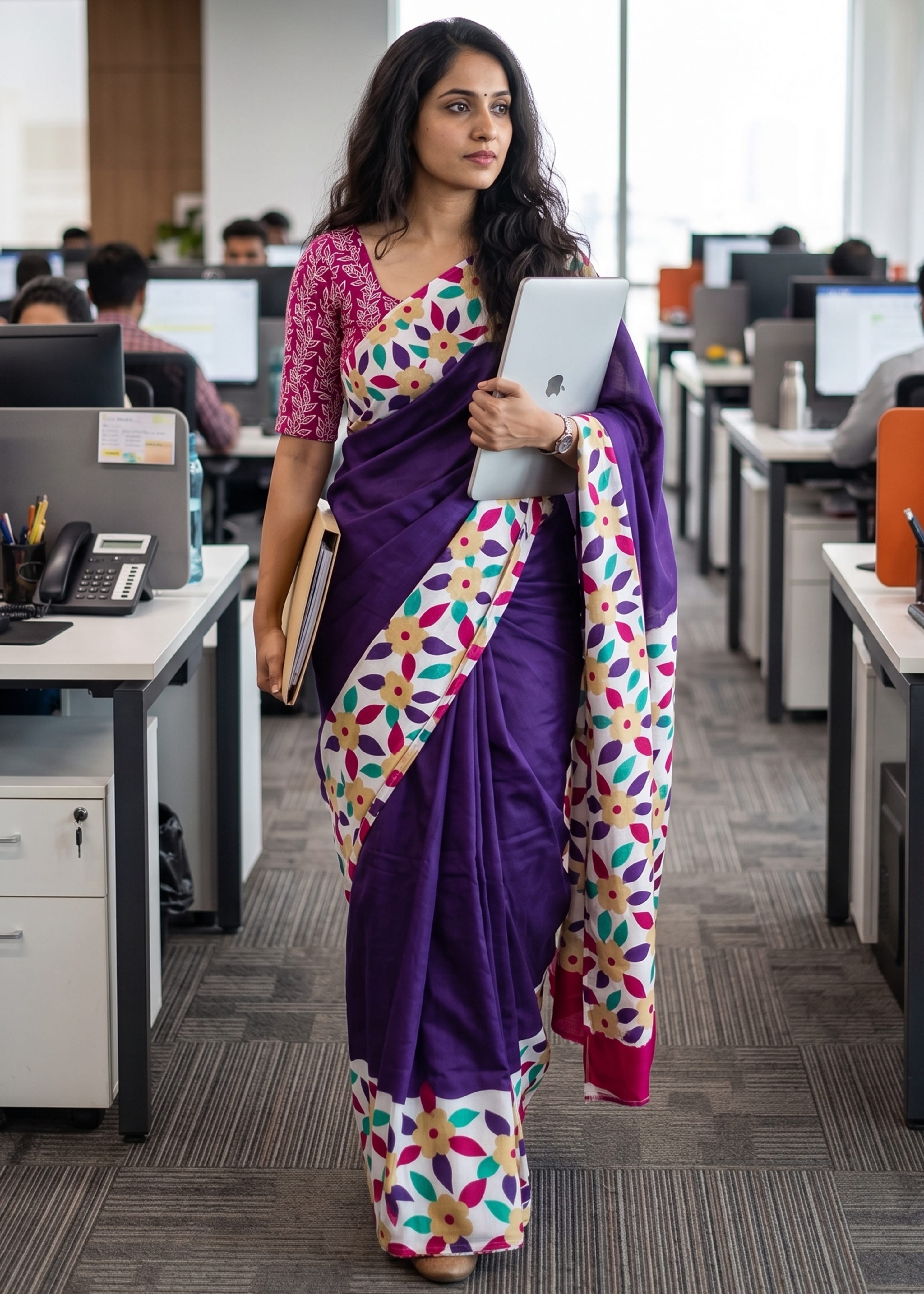 SM Yami 135 Mal Cotton Floral Printed Saree