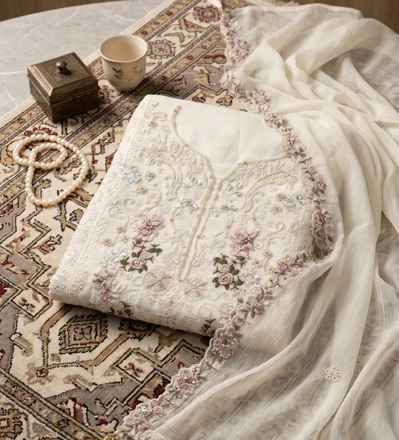 Kb 3325 Super Hit Chiffon With Handworked Pakistani Salwar Suit