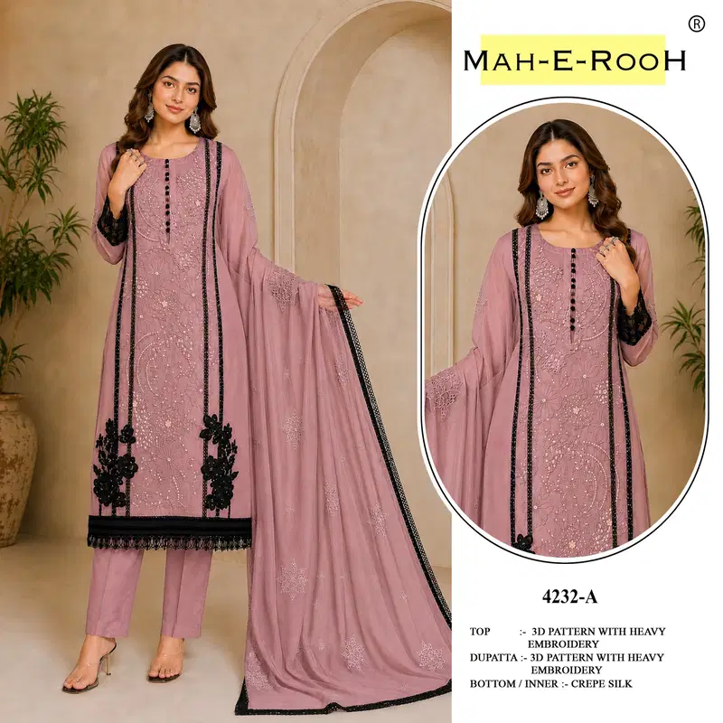 Mah E Rooh 4232 Organza Embroidered Salwar Kameez