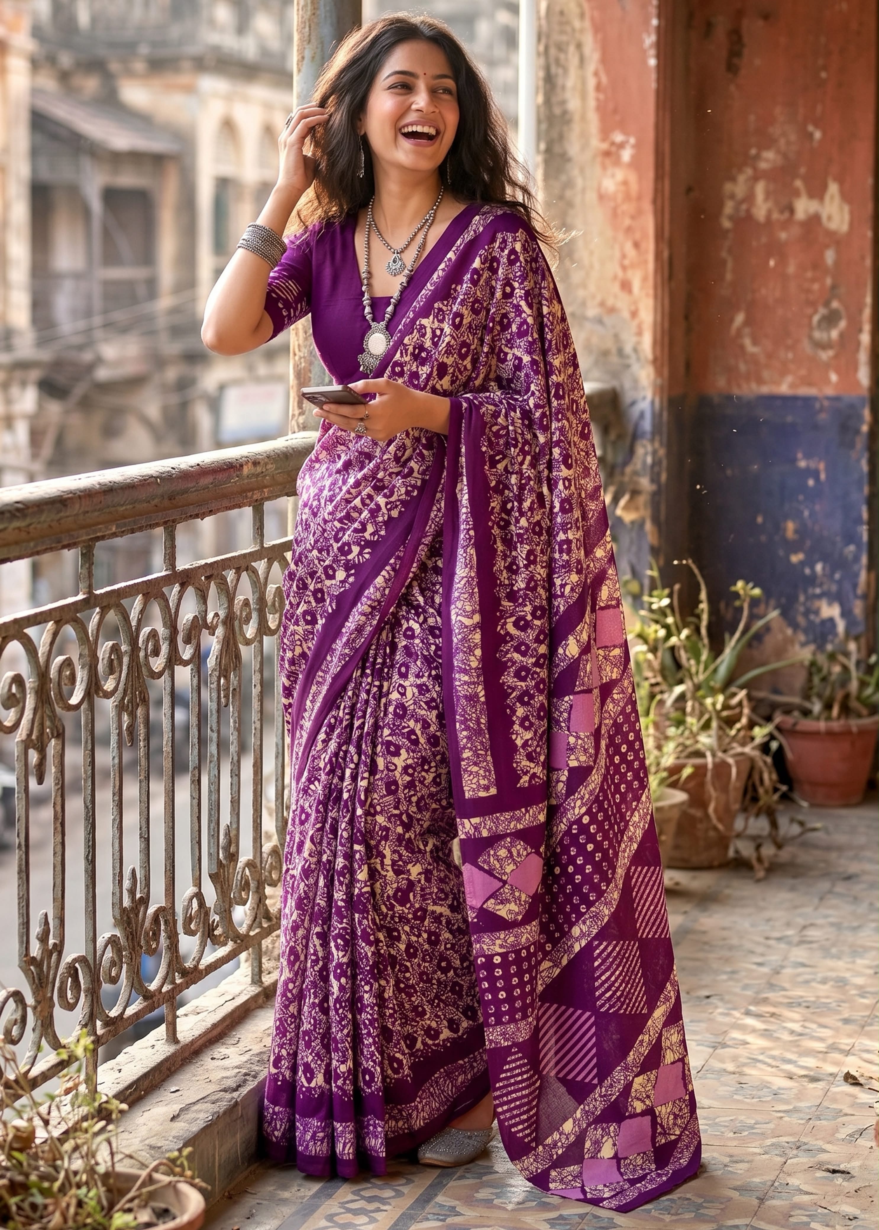 SM Yami 141 Mal Cotton Batik Printed Saree