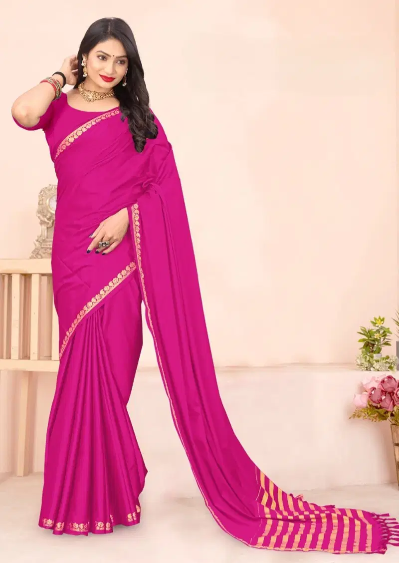 Ismol Silk Soft Mysore Silk Zari Weaving Plain Saree Collection