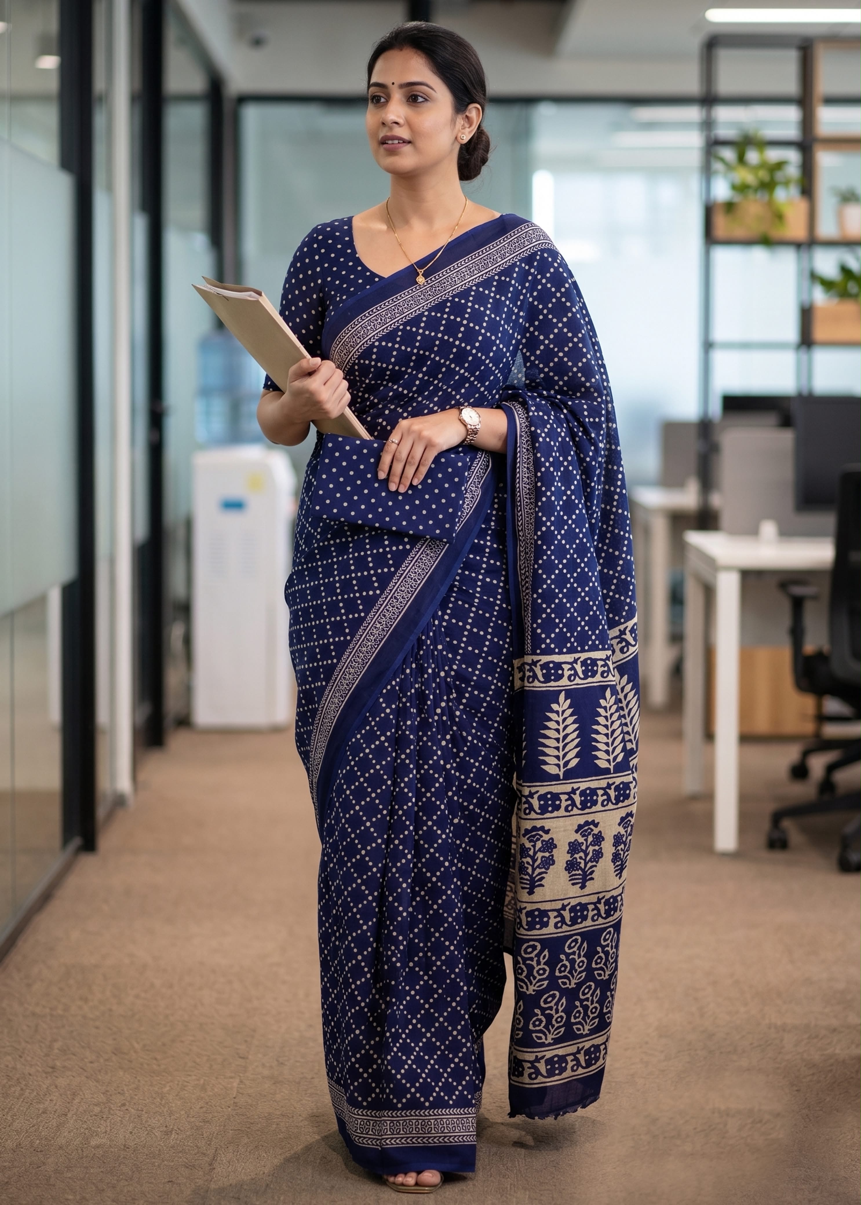 Sm Yami 142 Mal Cotton Hand Bandhani Block Printed Saree