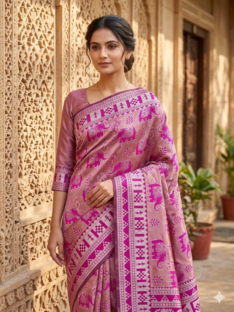 Banarasi 45251 Soft Silk Jacquard Worked Saree Collection