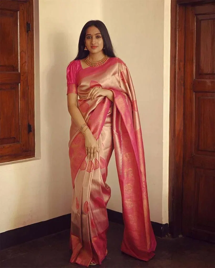 Soft Silk 5025 Lichi Silk Jacquard Work Saree