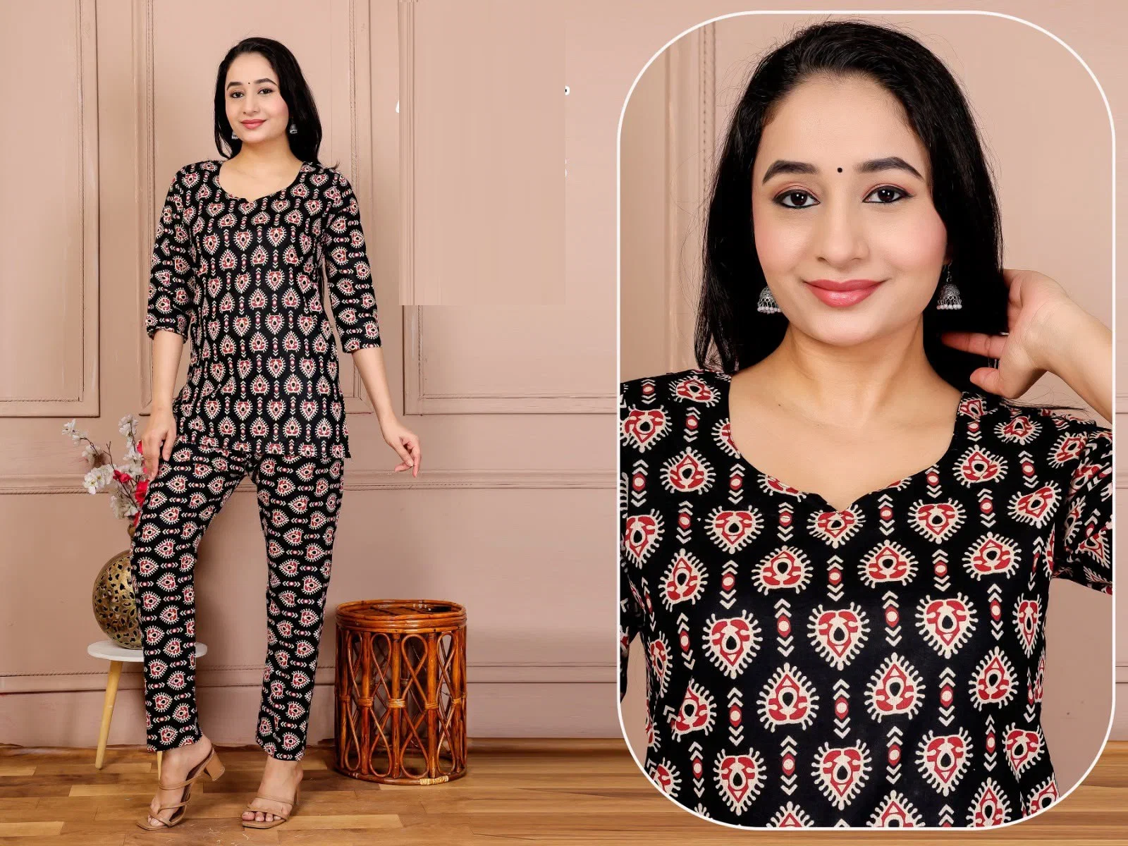 Lrc 11 Cotton Ajrakh Printed Co Ord Set Collection