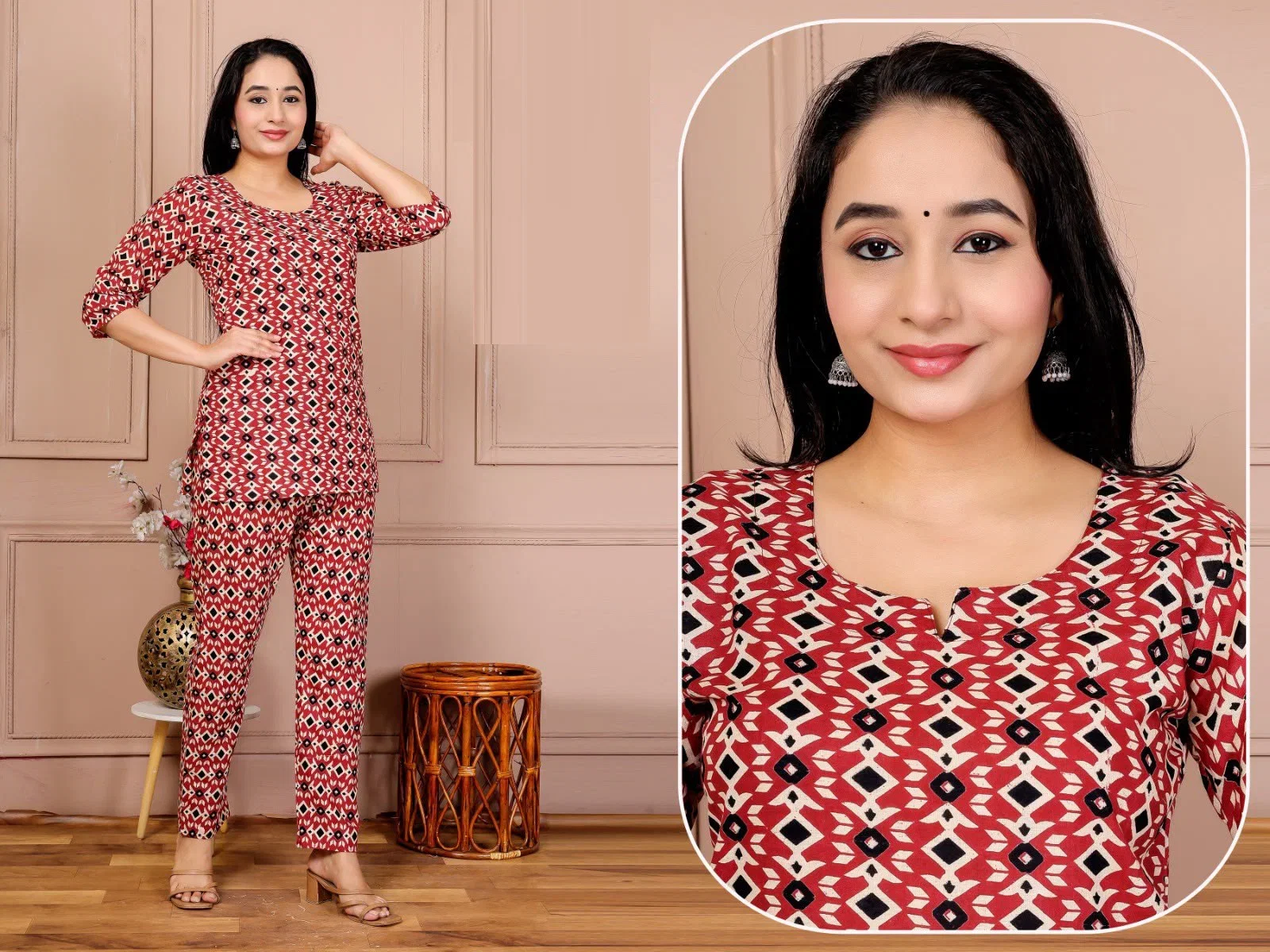 Lrc 11 Cotton Ajrakh Printed Co Ord Set Collection