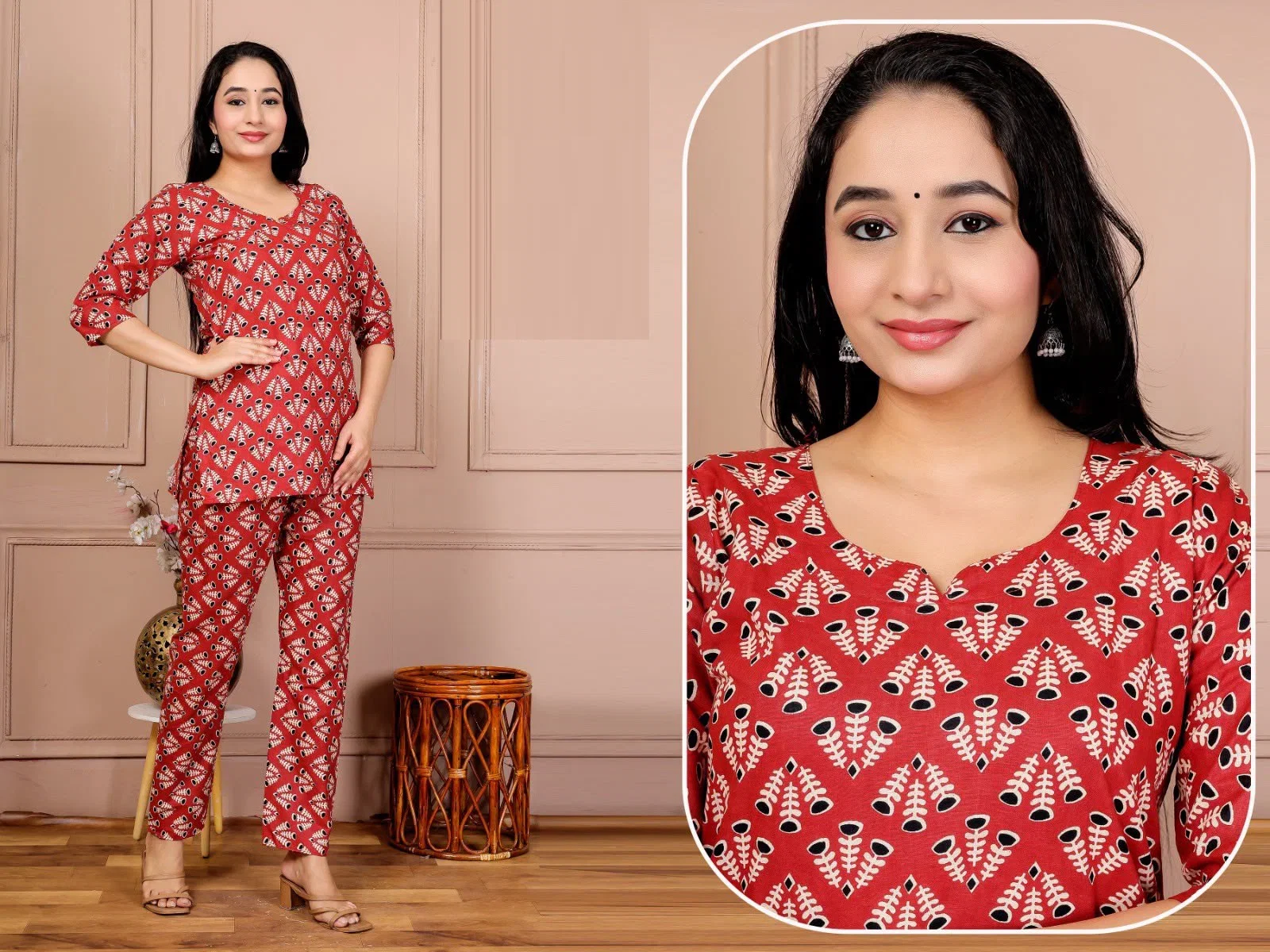 Lrc 11 Cotton Ajrakh Printed Co Ord Set Collection