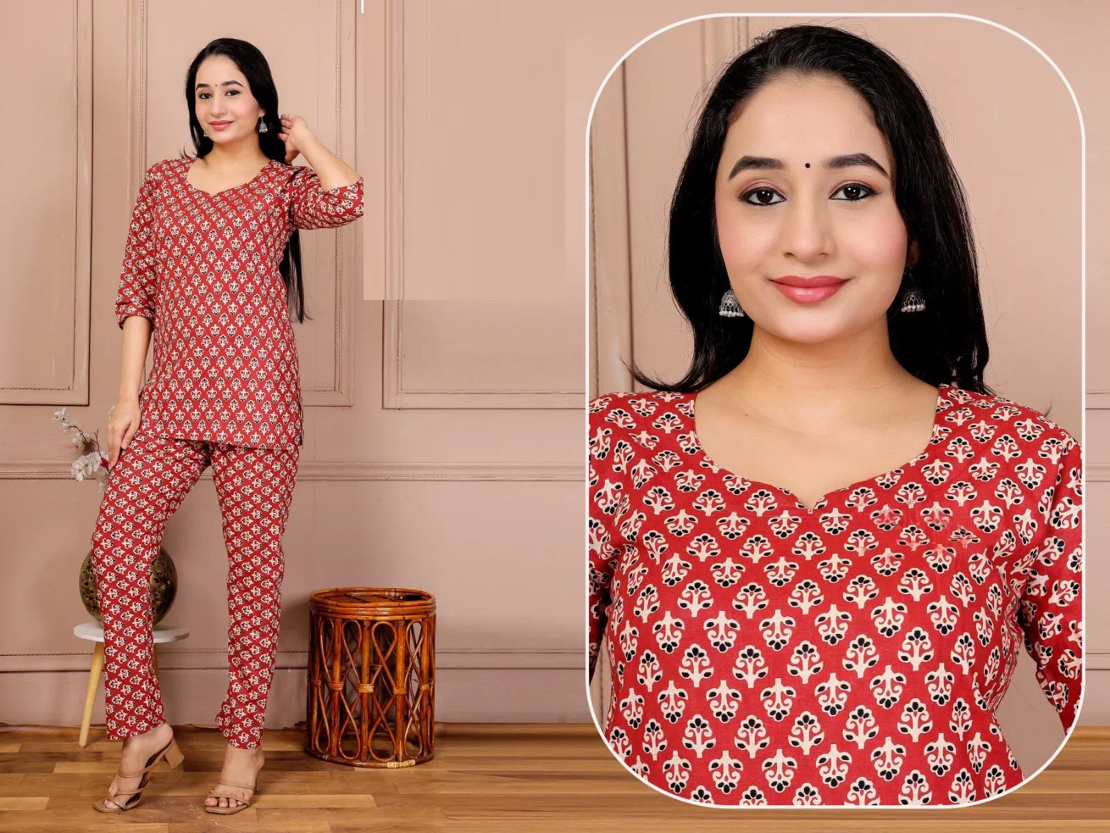 Lrc 11 Cotton Ajrakh Printed Co Ord Set Collection
