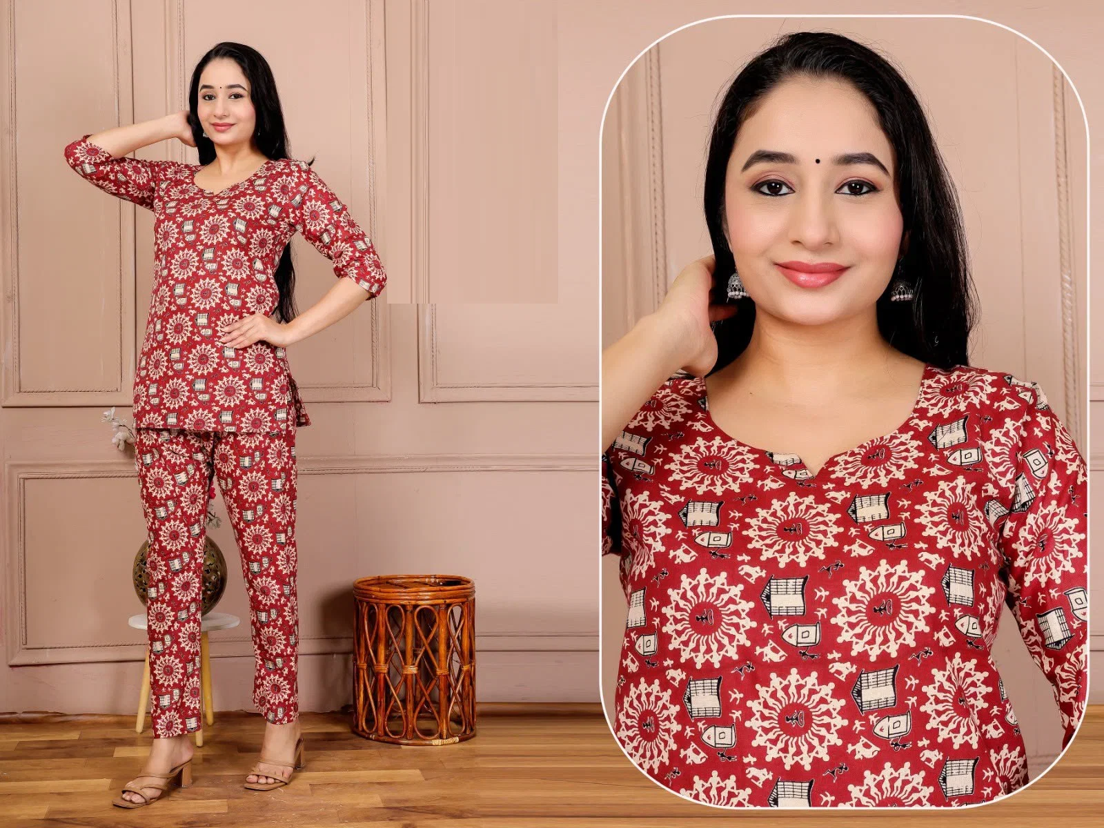 Lrc 11 Cotton Ajrakh Printed Co Ord Set Collection