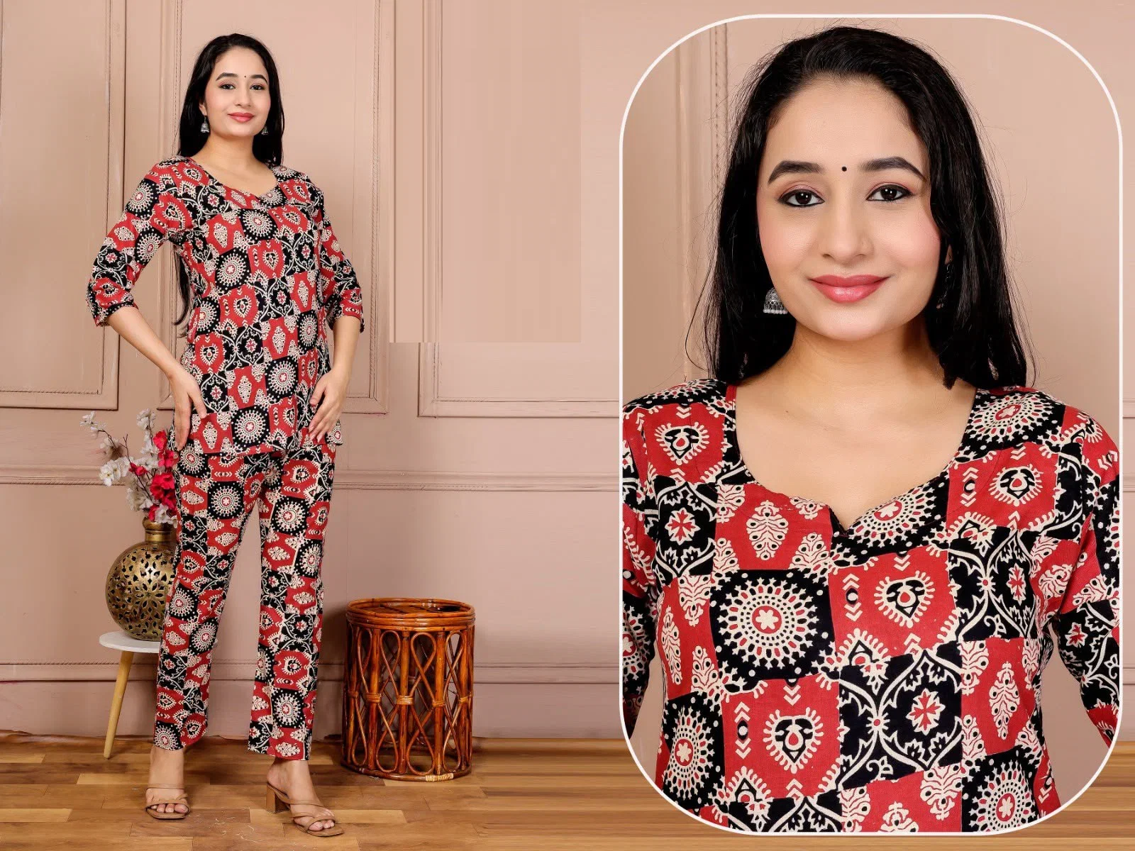 Lrc 11 Cotton Ajrakh Printed Co Ord Set Collection