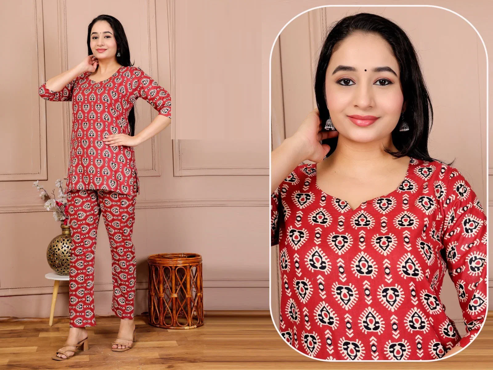 Lrc 11 Cotton Ajrakh Printed Co Ord Set Collection