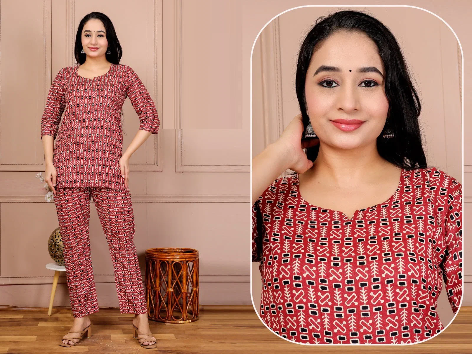Lrc 11 Cotton Ajrakh Printed Co Ord Set Collection