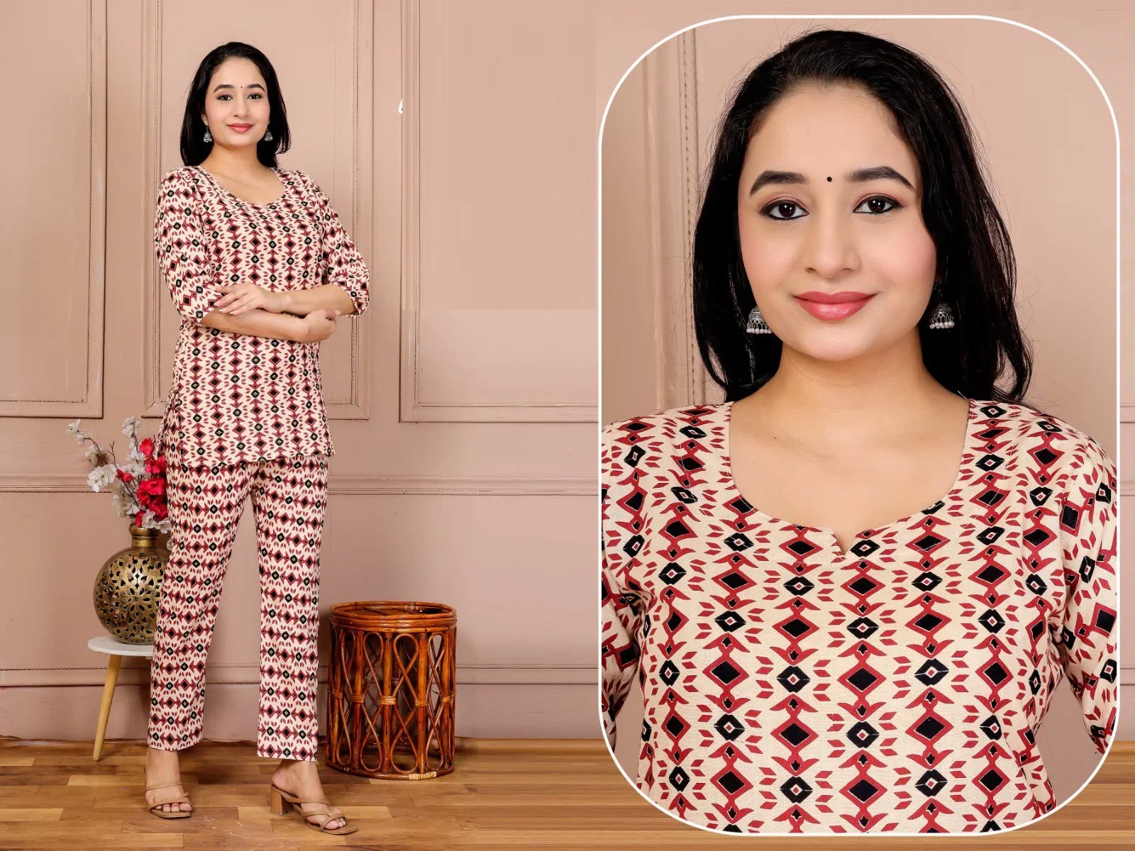 Lrc 11 Cotton Ajrakh Printed Co Ord Set Collection