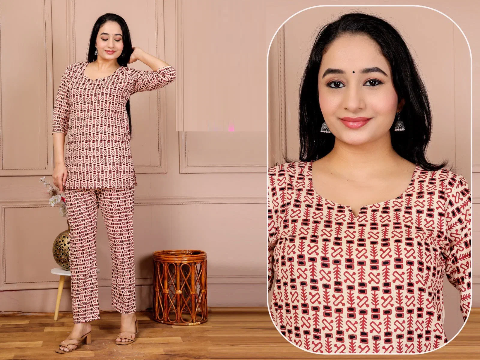 Lrc 11 Cotton Ajrakh Printed Co Ord Set Collection