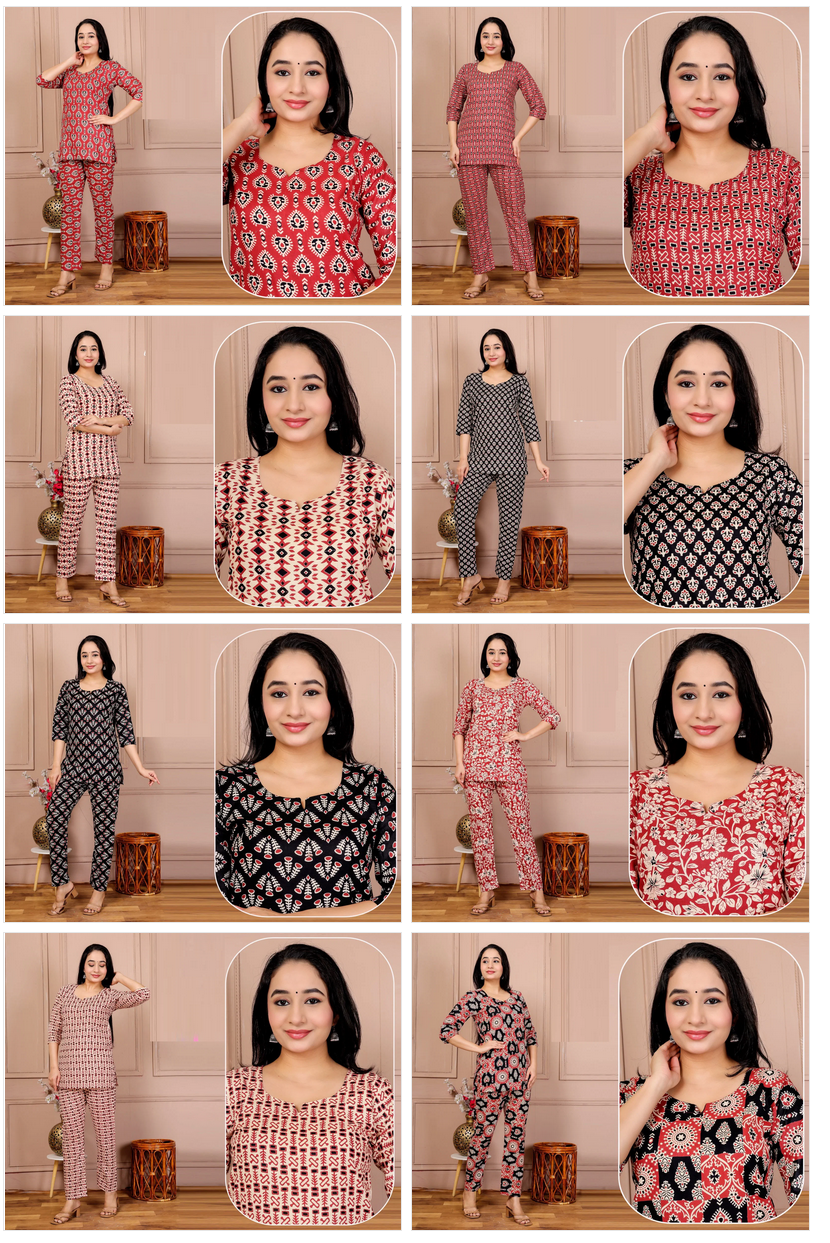 Lrc 11 Cotton Ajrakh Printed Co Ord Set Collection