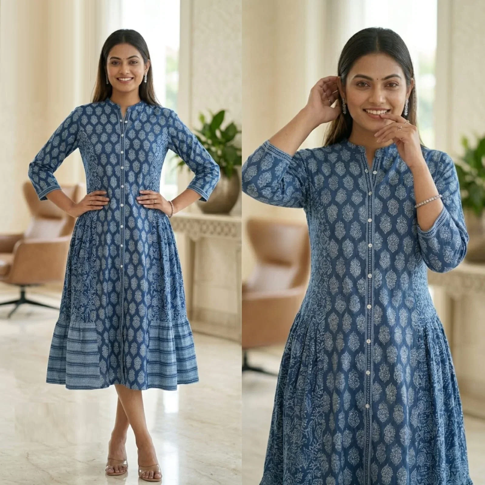 Naisha K 1036 Cotton Printed Aline Kurti