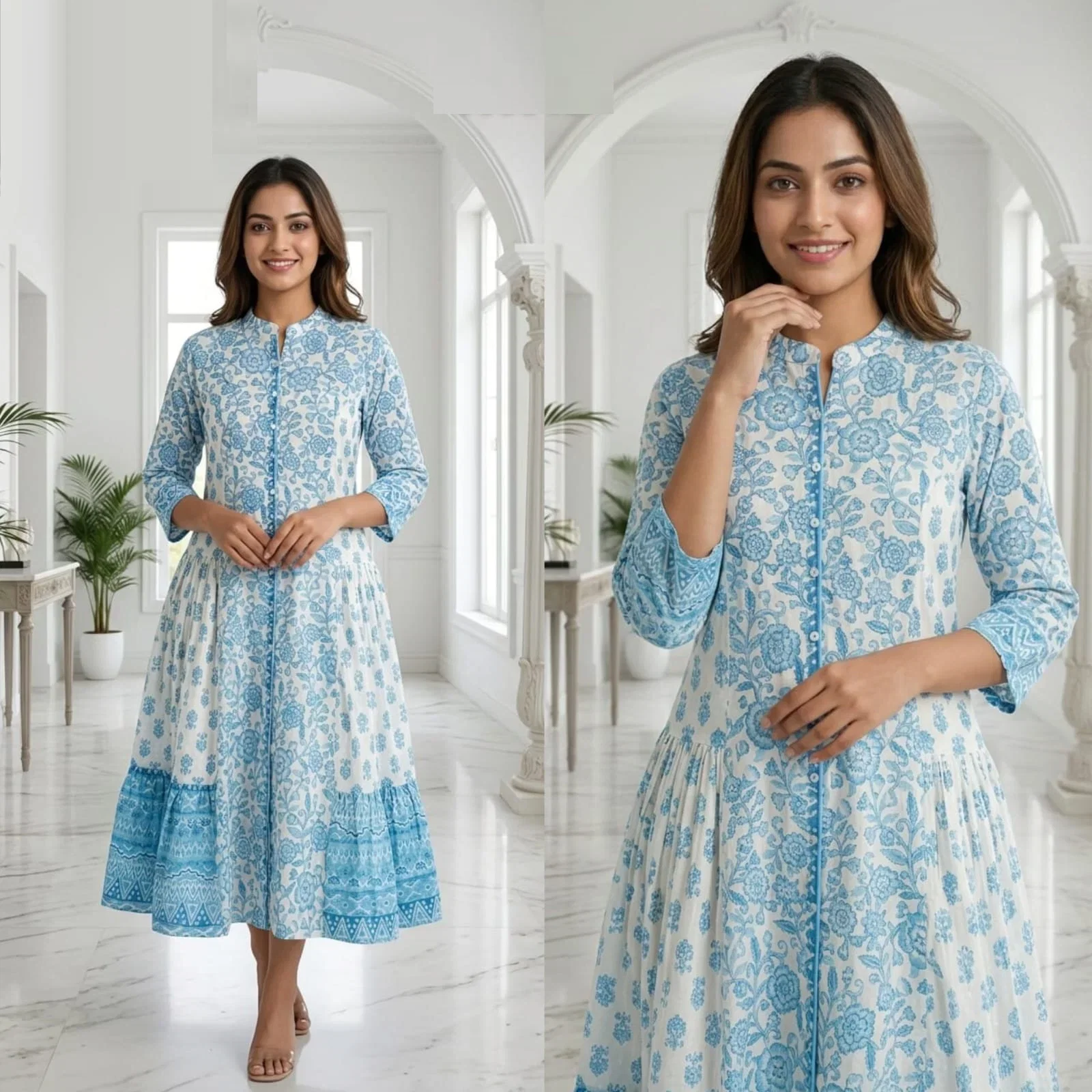 Naisha K 1036 Cotton Printed Aline Kurti