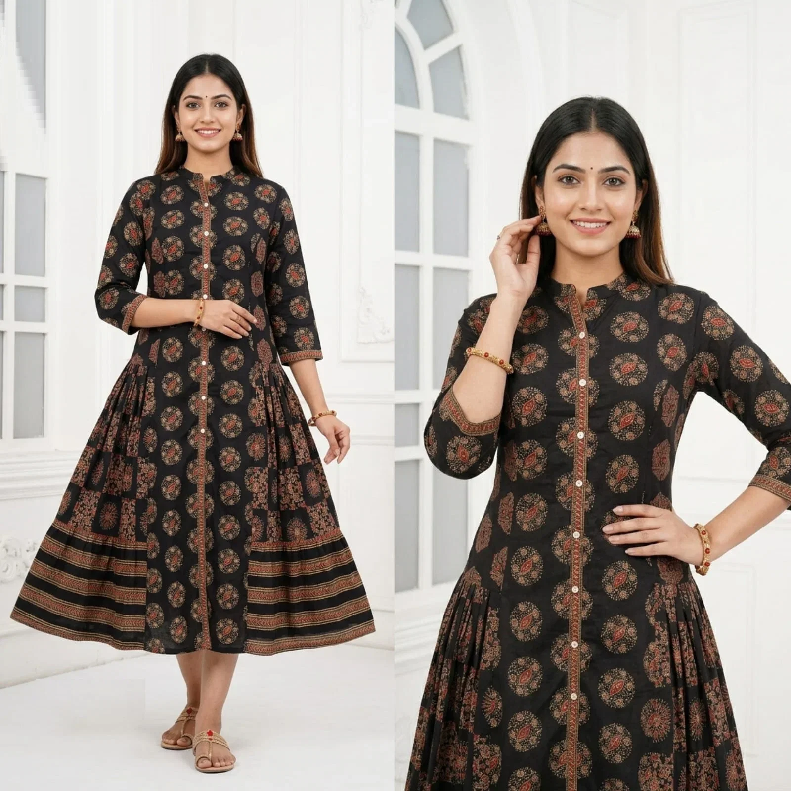 Naisha K 1036 Cotton Printed Aline Kurti