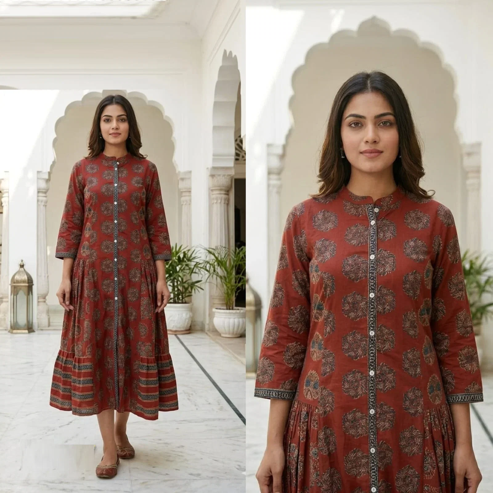 Naisha K 1036 Cotton Printed Aline Kurti