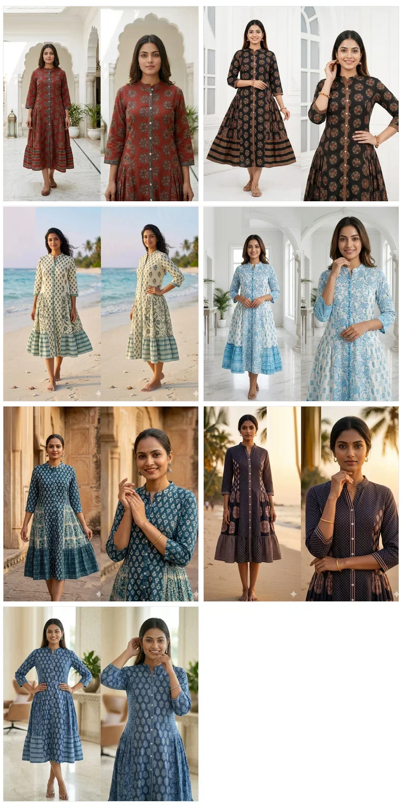 Naisha K 1036 Cotton Printed Aline Kurti