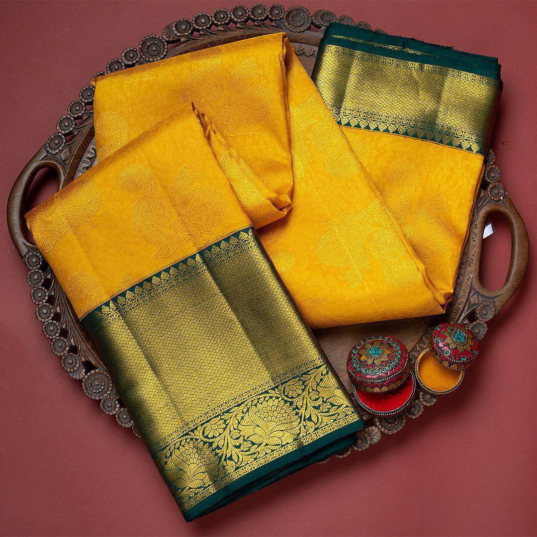 Soft Silk 6002 Lichi Silk Jacquard Work Saree Collection