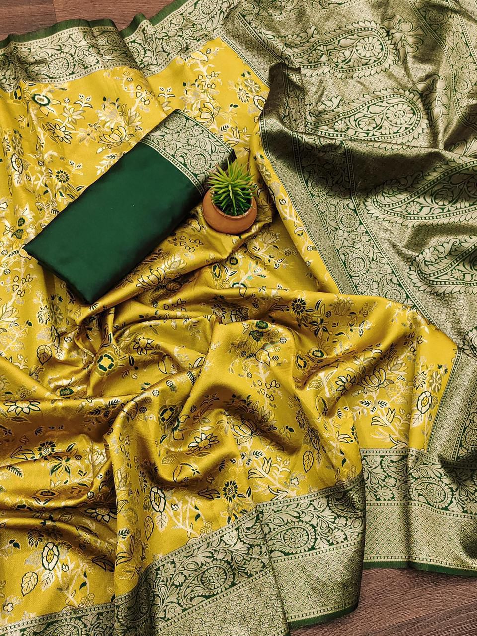 Soft Silk 6002 Lichi Silk Jacquard Work Saree Collection