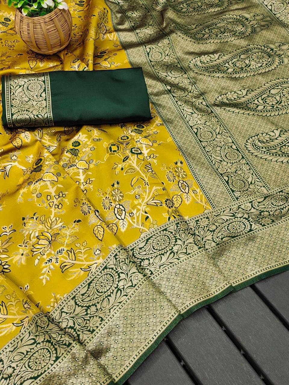 Soft Silk 6002 Lichi Silk Jacquard Work Saree Collection