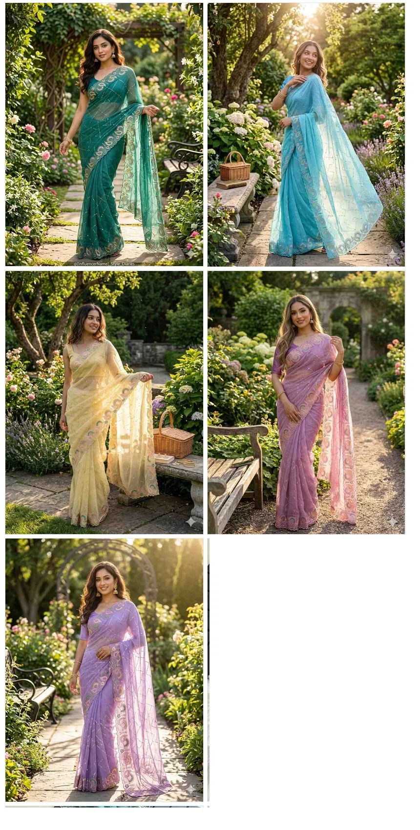 Kc 411 Pure Chiffon Sequins Embroidered Designer Saree Collection