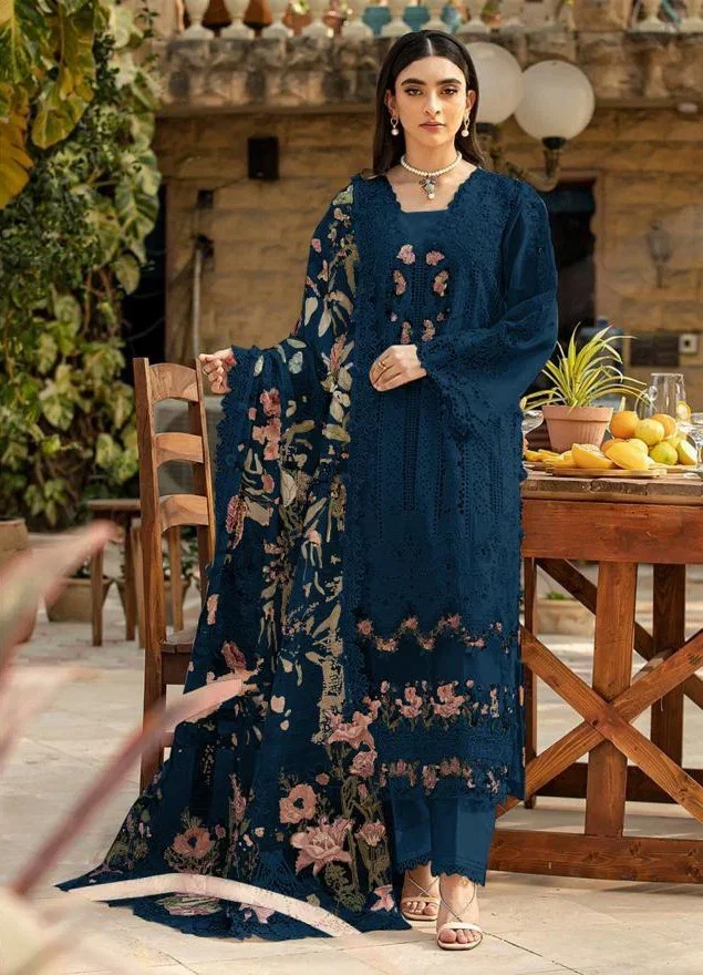 Saniya 7163 M To P Cotton With Heavy Embroidered Chikankari Work Salwar Kameez