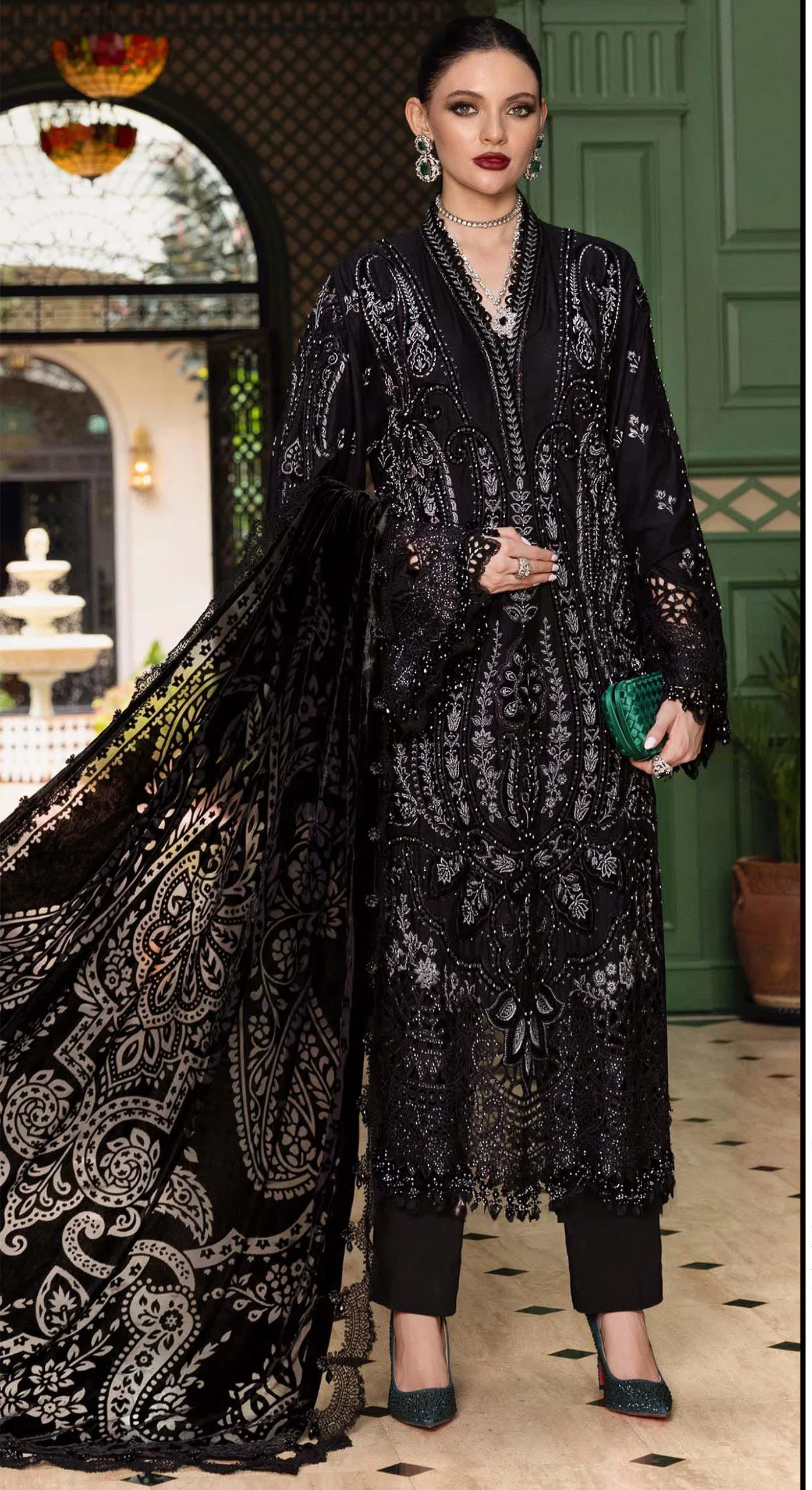 Elan E 33 A To D Cambric Cotton Embroidered Salwar Kameez Collection