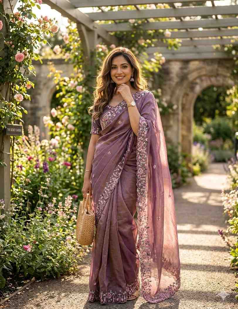 Kc 405 Soft Khadi Moss Silk Sequence Worked Saree Collection