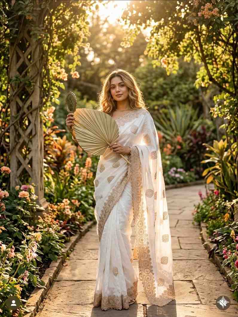 Kc 402 Vichitra Embroidered Premium Saree Collection