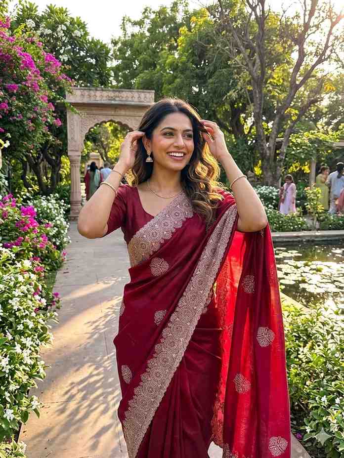 Kc 402 Vichitra Embroidered Premium Saree Collection