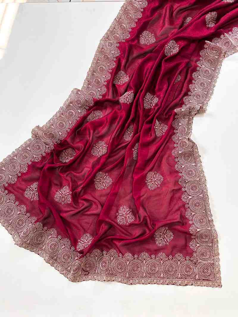 Kc 402 Vichitra Embroidered Premium Saree Collection