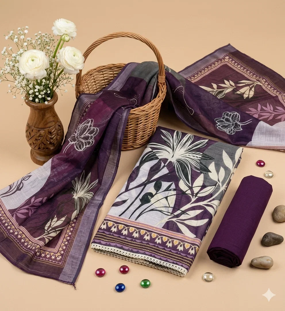 Rnx 5067 Linen Cotton Printed Dress Material Collection