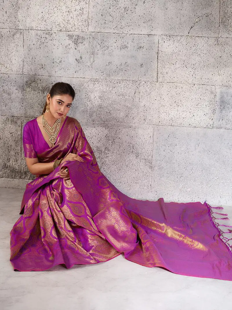 Ast Prisha Silk Kanjivaram Silk Blend Festival Saree Collection