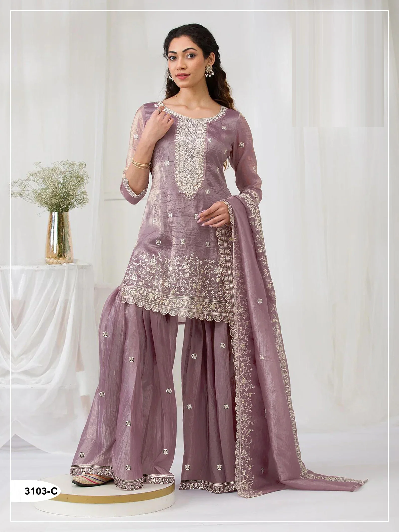 3103 Master Colors A To D Gold Crush Embroidered Salwar Kameez