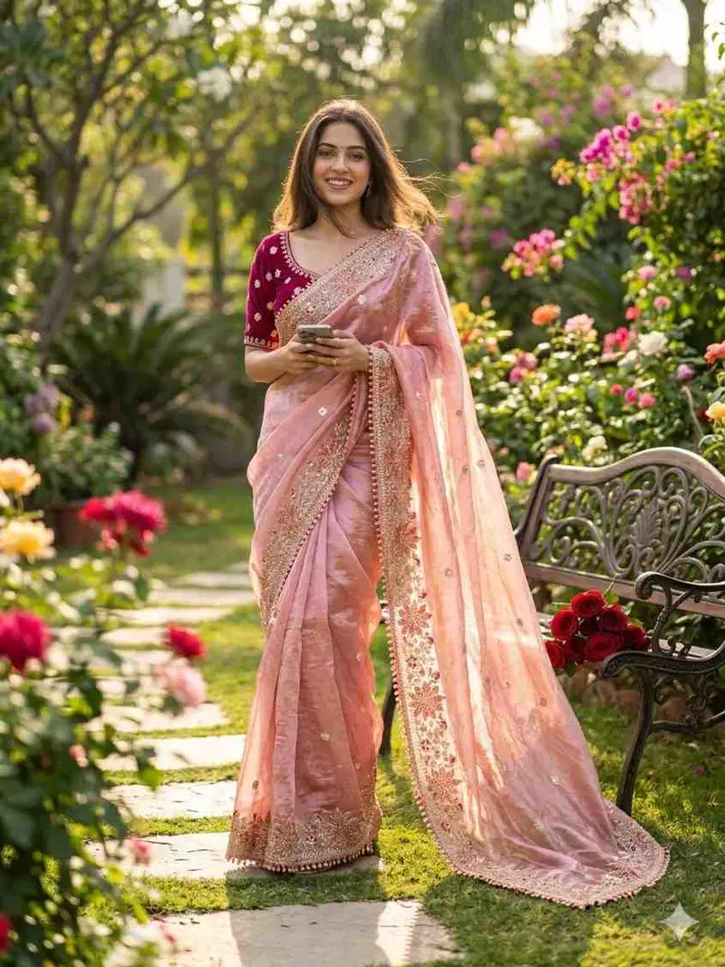 Kc 403 Fandy Sattin Silk Embroidered Premium Saree Collection