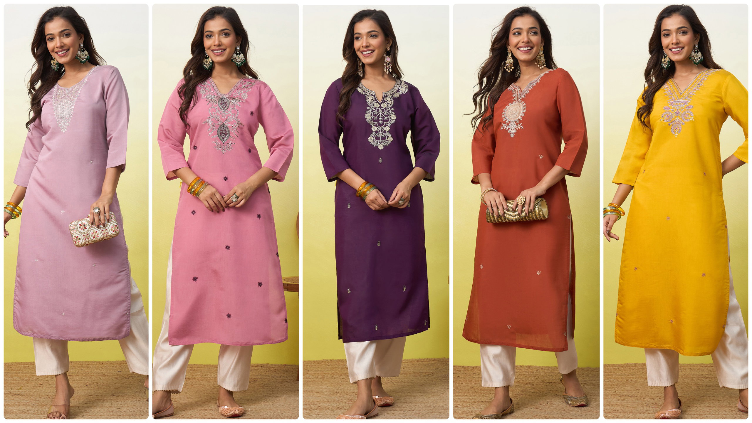 VP 9877 Women's Silk Embroidered Daily wear Kurtis