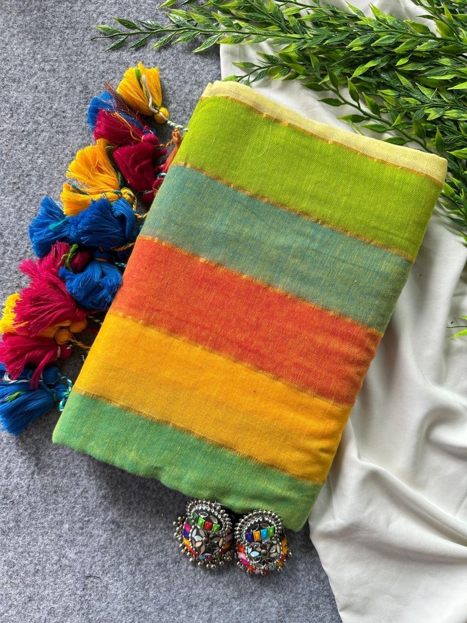 Sf Khadi Patta Mul Cotton Khadi Zari Patta Saree Collection