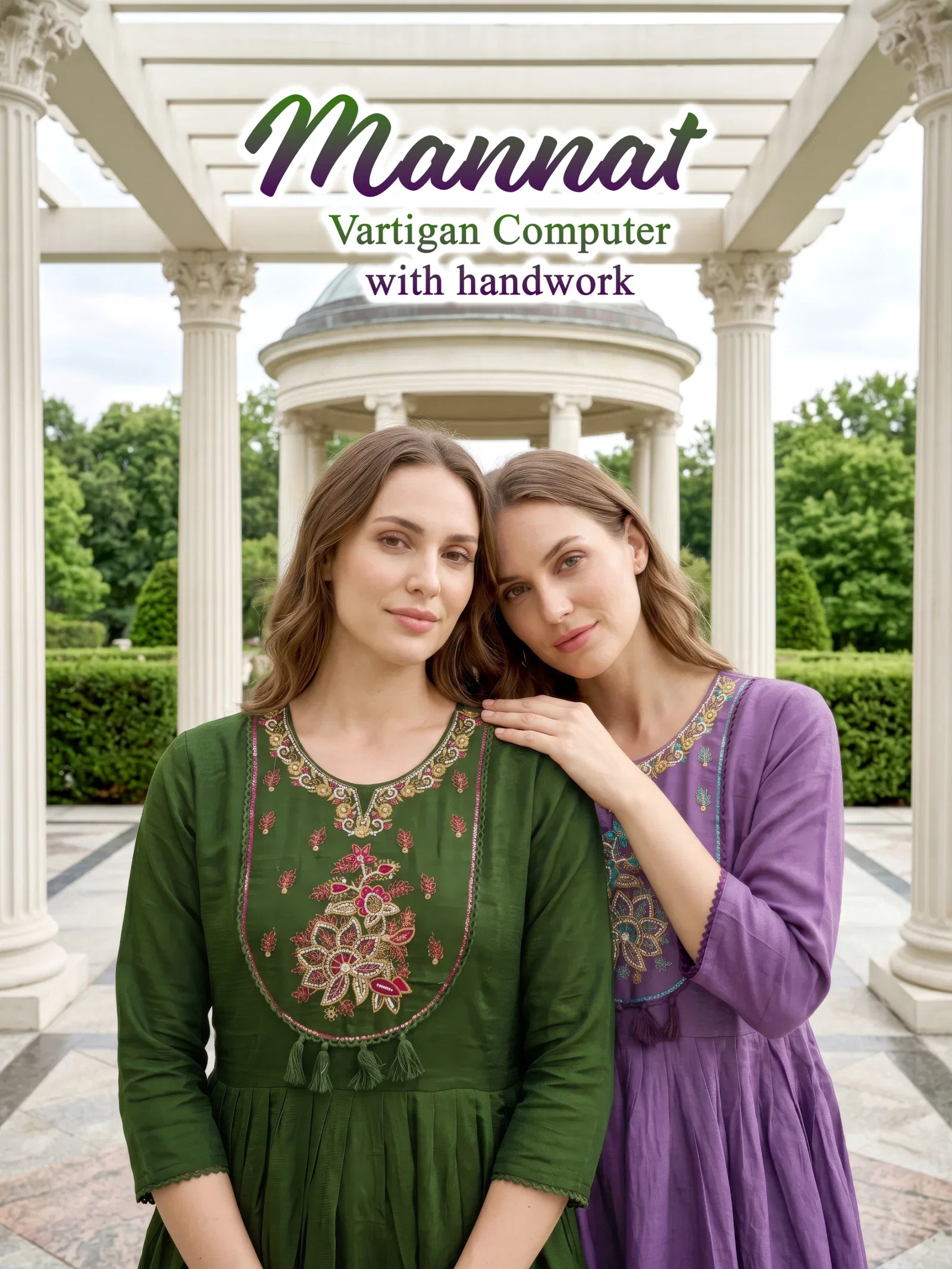 Mannat D No 1001 To 06 Vertican Handworked Kurti Set Collection