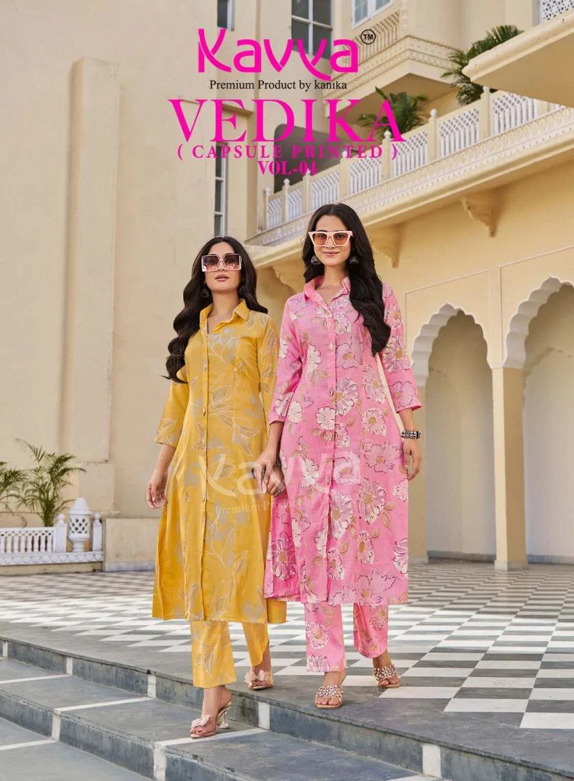 Kavya Vedika Vol 04 Capsule Foil Printed Kurti With Bottom Collection