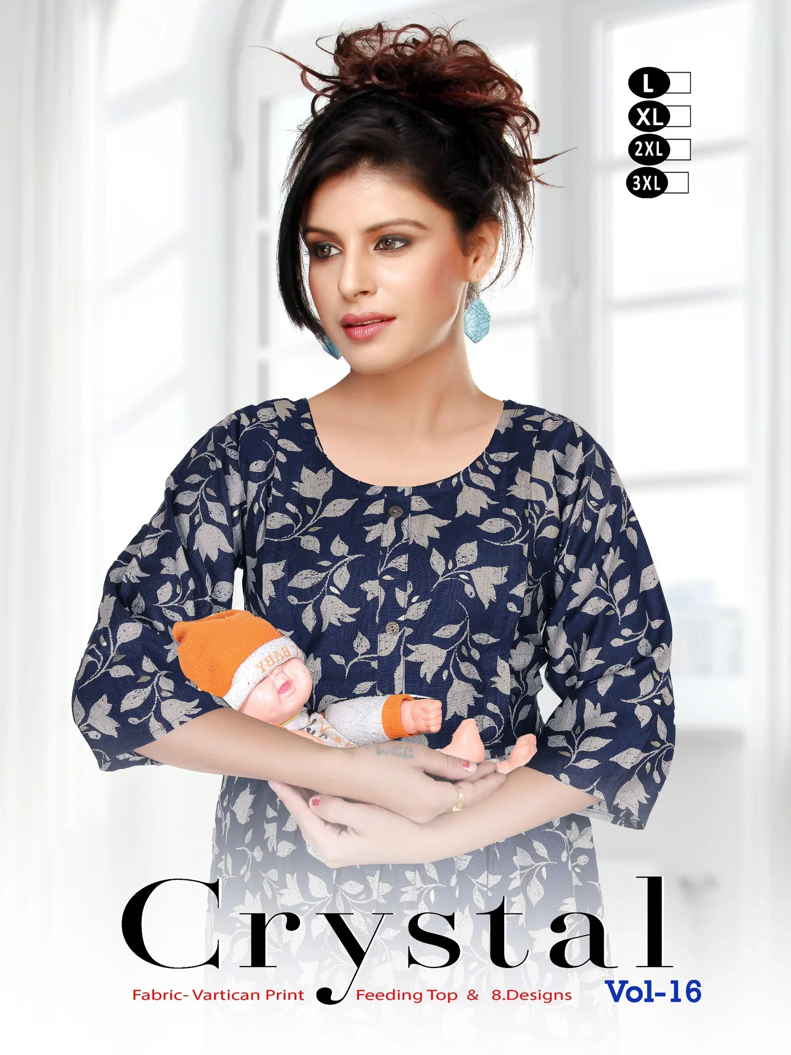 Crystal Vol 16 Vertican Foil Printed Feeding Kurti Collection