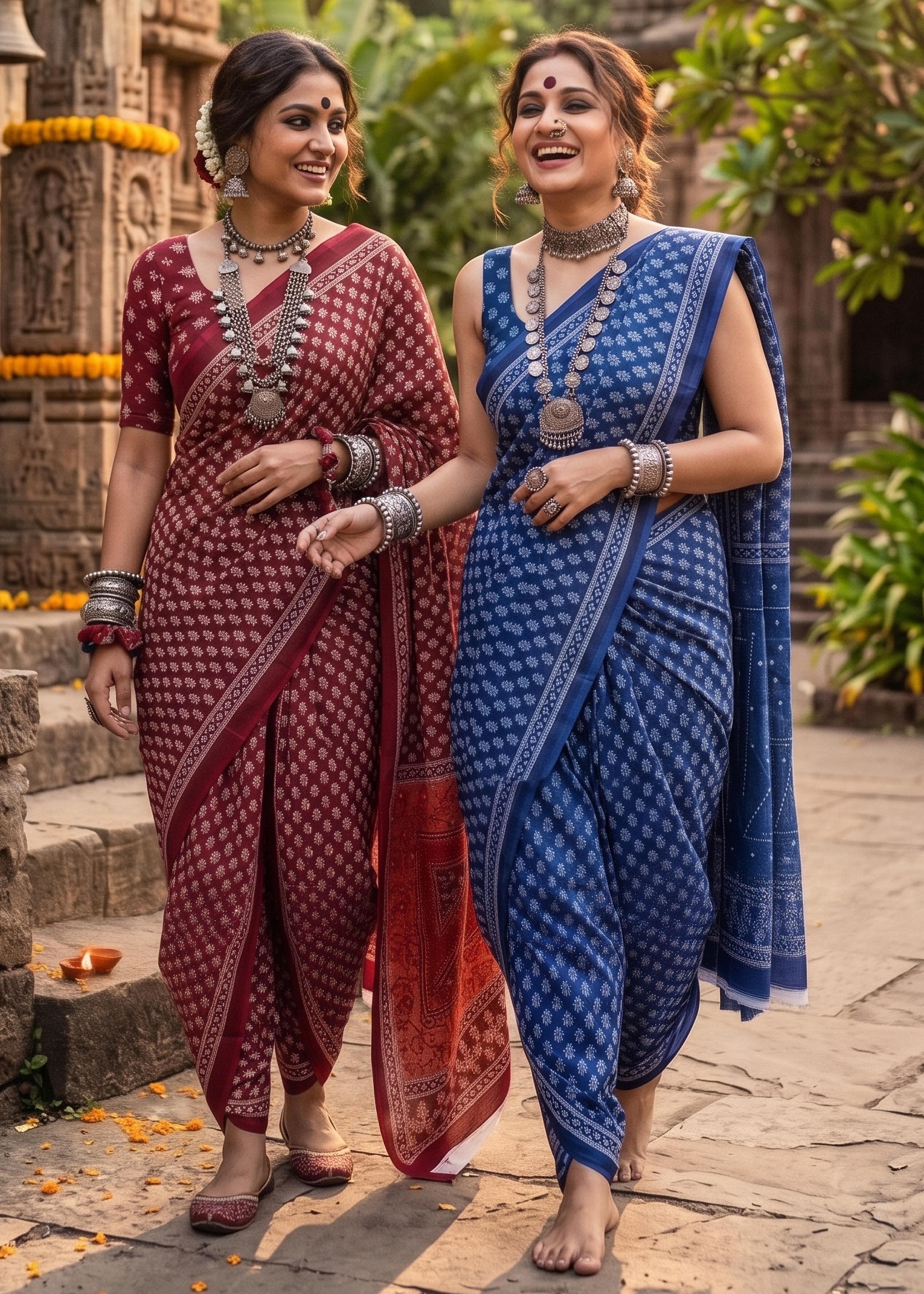 Sm Yami 144 Soft Pure Cotton Jaipur Block Print Saree