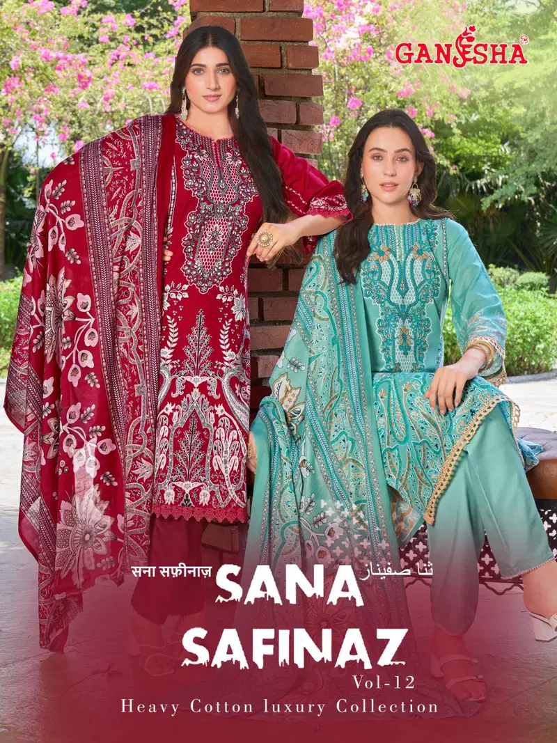 Ganesha Sana Safinaz Vol 12 Indo Cotton Karachi Dress Material