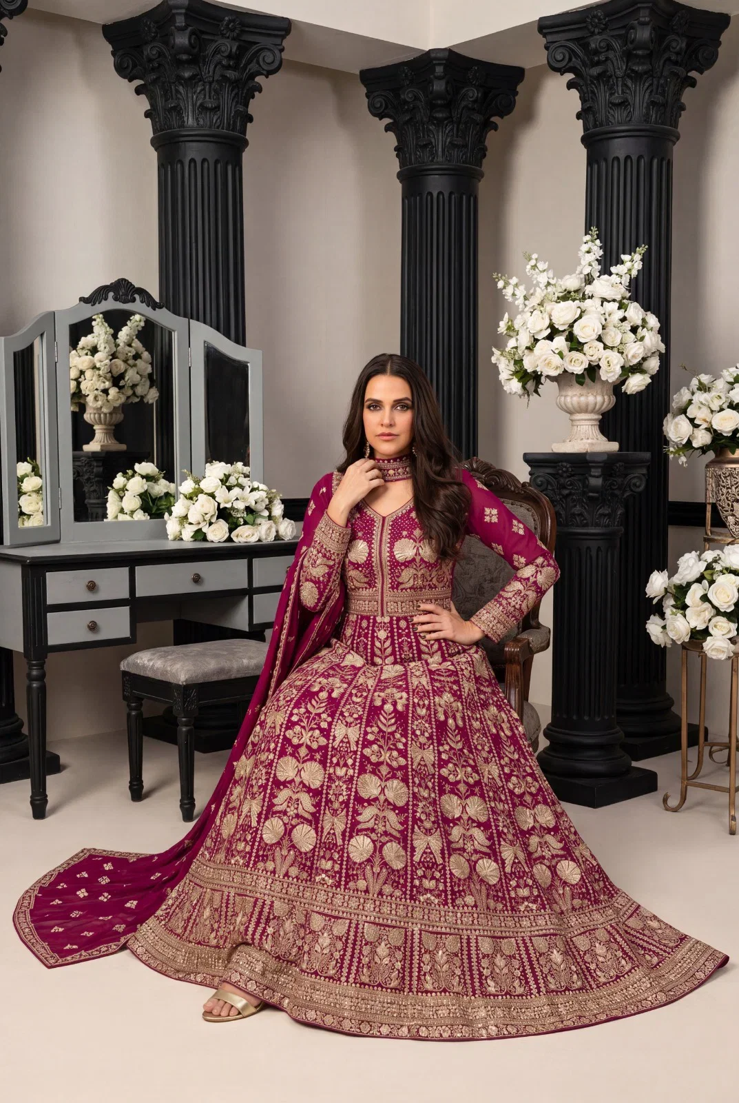 Aahira 30001 To 30002 Georgette With Embroidered Gown With Dupatta