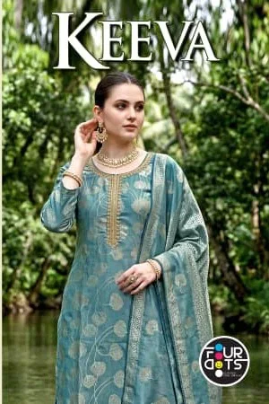 Four Dots Keeva Jiraff Weaving Silk Hand Worked Dress Material